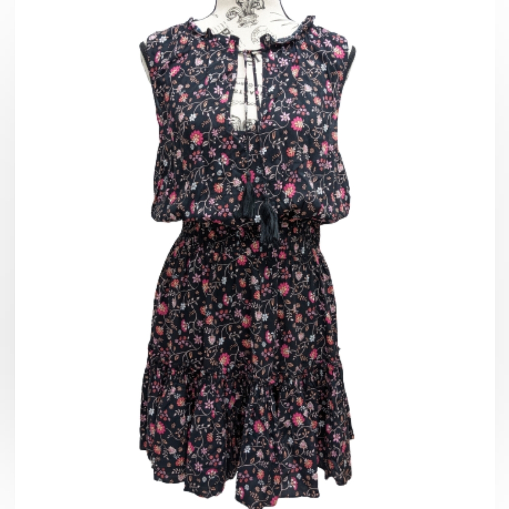 Seafolly Floral Mini Dress - Black and Pink